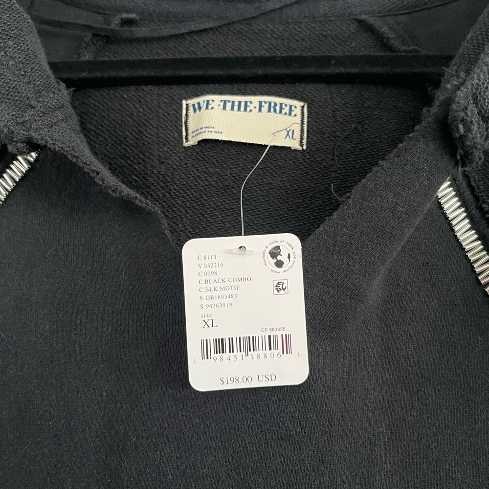 Free People In the Light Hoodie - Black Beaded XL - Picture 9 of 10
